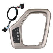 APPERFiT front view tan shifter bezel showing clean OEM-style finish and improved cabin look
