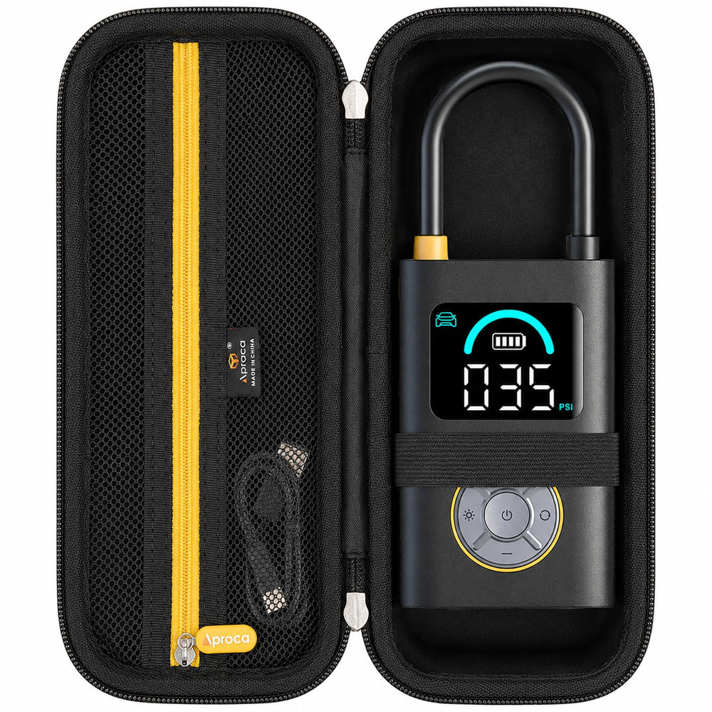 Aproca front view case showing secure shape and compact protection