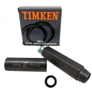 APSG shift lever seal tool kit front view showing included TIMKEN seal and installer parts for fast repair