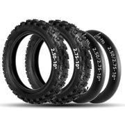 AR-PRO front tire and tube packaged, showing fit for 10" rims and improved steering