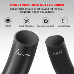 AR-PRO tube placed inside 19-inch dirt tire showing proper fit