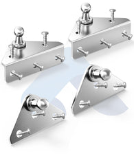 ARANA front view of 4-piece bracket set and screws showing complete kit benefit