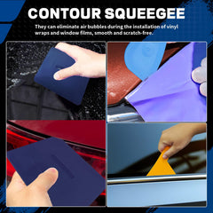 Arayker contour and micro squeegees layout reaching corners with accuracy