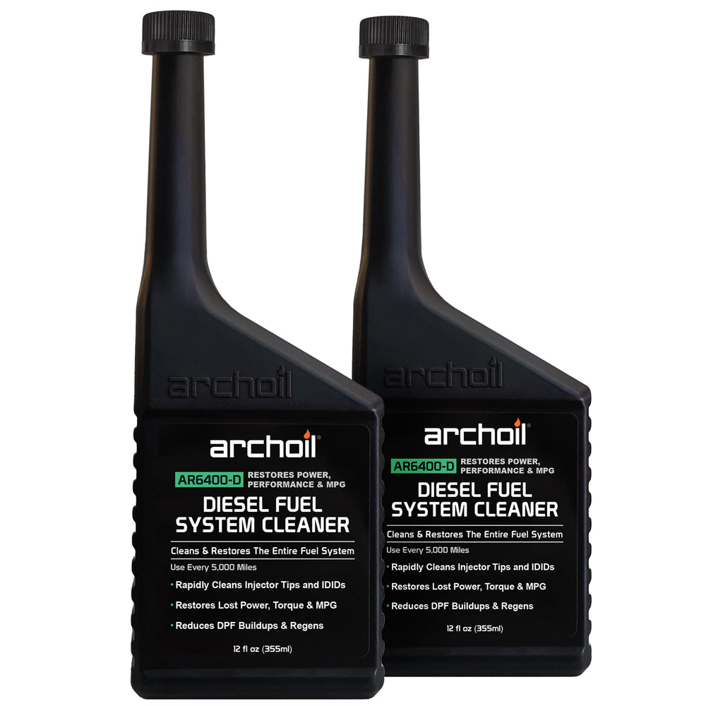 Archoil bottle front packaging showing two-pack value and benefits