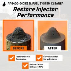 Archoil being poured into a diesel fuel tank to clean system deposits