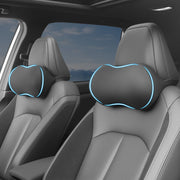 Arcoche front view of two black neck pillows showing shape and fit benefit