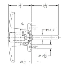 ARE t-handle mounted on camper shell illustrating correct installation
