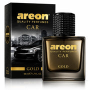 AREON glass bottle front view showing luxurious design and lasting scent