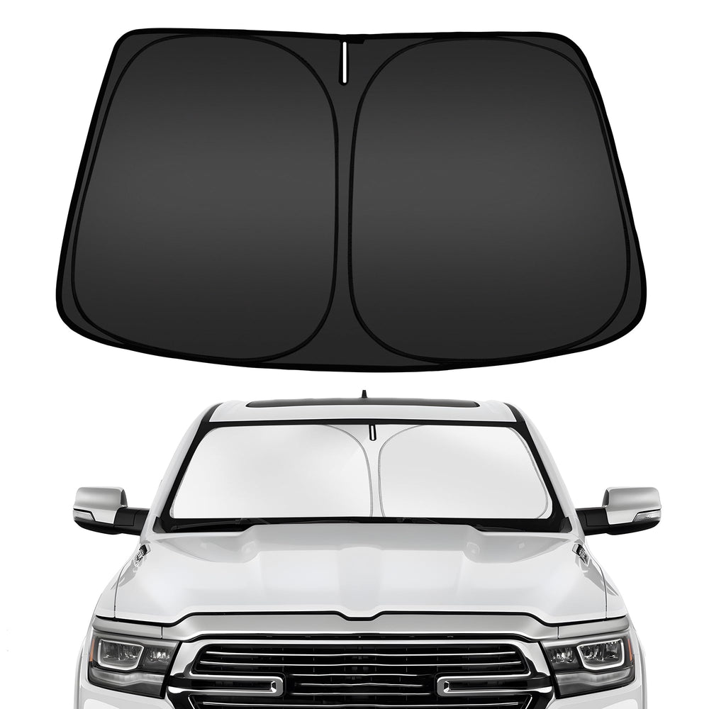 ARISMOTOR front fit on Dodge Ram 1500 windshield showing precise coverage and protection