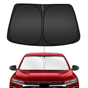 ARISMOTOR front view of shade showing full windshield coverage benefit