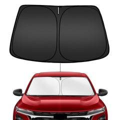 ARISMOTOR front view of shade showing full windshield coverage benefit