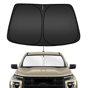 ARISMOTOR front view of custom-fit windshield cover protecting interior