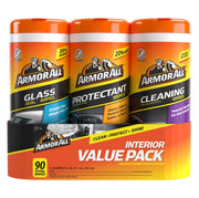 Armor All front packaging showing three 30-count tubs and value pack benefit
