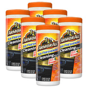 Armor All front canister showing orange label and lid, cleans interiors quickly