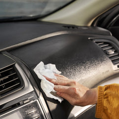 Armor All open dispenser with wipe being pulled for quick use