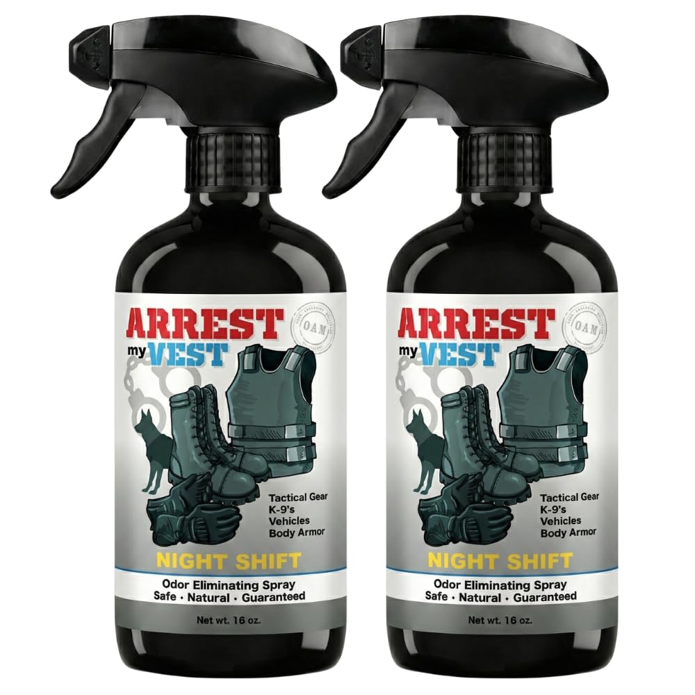 Arrest My Vest front label showing Night Shift scent and benefits