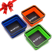 ARTIPOLY front view showing three colored collapsible trays for quick organization