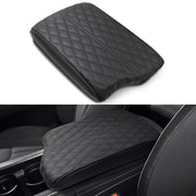 Asgohme front view of armrest cover showing snug black finish and protection