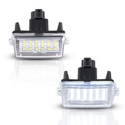 Asgohme front packaging showing the pair of LED license plate lights and benefits