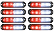 ASPL front view of eight slim strobe lights showing compact design and bright warning