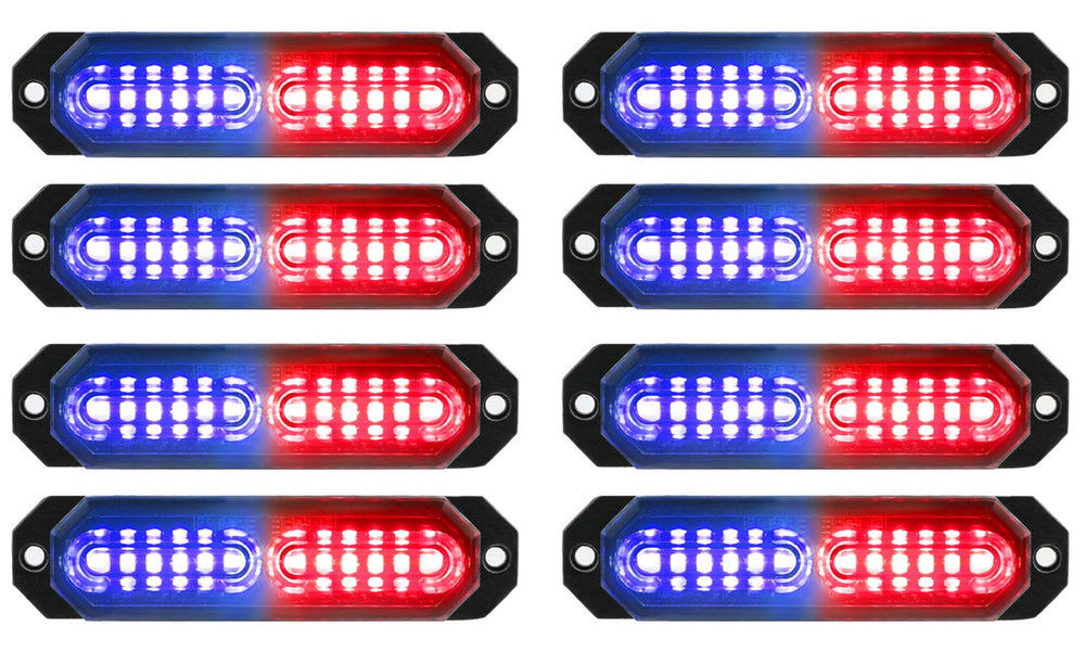 ASPL front view of 8-piece strobe kit showing compact warning lights and strong visibility