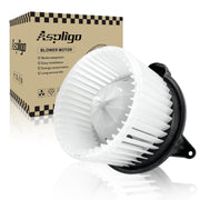 Aspligo blower motor front view showing mounting points and durable housing benefit reliability