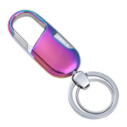 ASSCV rainbow keychain front view showing compact, durable design