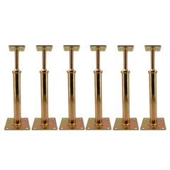 ASTAMOTOR front view of six galvanized floor jacks showing compact pack and labels, improves jobsite organization