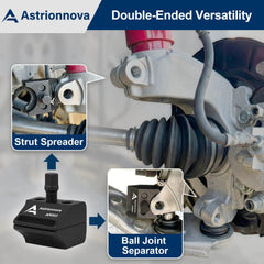 Astrionnova tool in use removing a strut while protecting steering knuckle