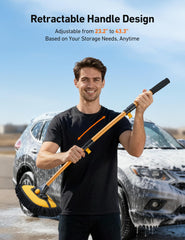 AstroAI rotating brush head shown at 90 degrees to illustrate flexible angle cleaning