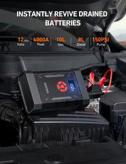 AstroAI smart jumper cable detail with clamps and safety indicators for secure starts