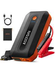 AstroAI B8 front view showing compact design and controls for quick starts