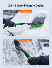 AstroAI close-up of soft split bristles, scratch-free snow removal