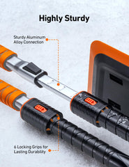 AstroAI extended handle comparison showing extra reach for roofs