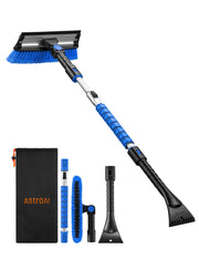 AstroAI front view assembled showing full snow brush and scraper, fast winter clearing