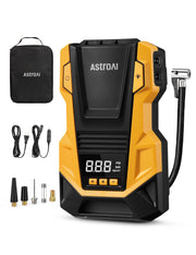 AstroAI front view showing compact compressor and storage benefits