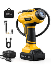 AstroAI front view compact inflator showing design and controls benefits fast inflation