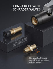 AstroAI in use on car tire valve providing fast, stable inflation