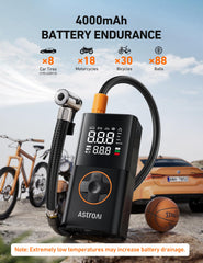 AstroAI L7 included nozzles and adapters laid out for versatile inflation options