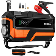 AstroAI M10 front view showing controls and rugged casing for reliable roadside use