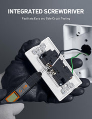 AstroAI integrated screwdriver tail detail showing built-in steel driver for convenience
