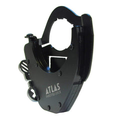ATLAS Throttle Lock held by hand for scale showing compact size and ergonomic design