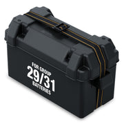 attwood front view of battery box showing secure enclosure and fit