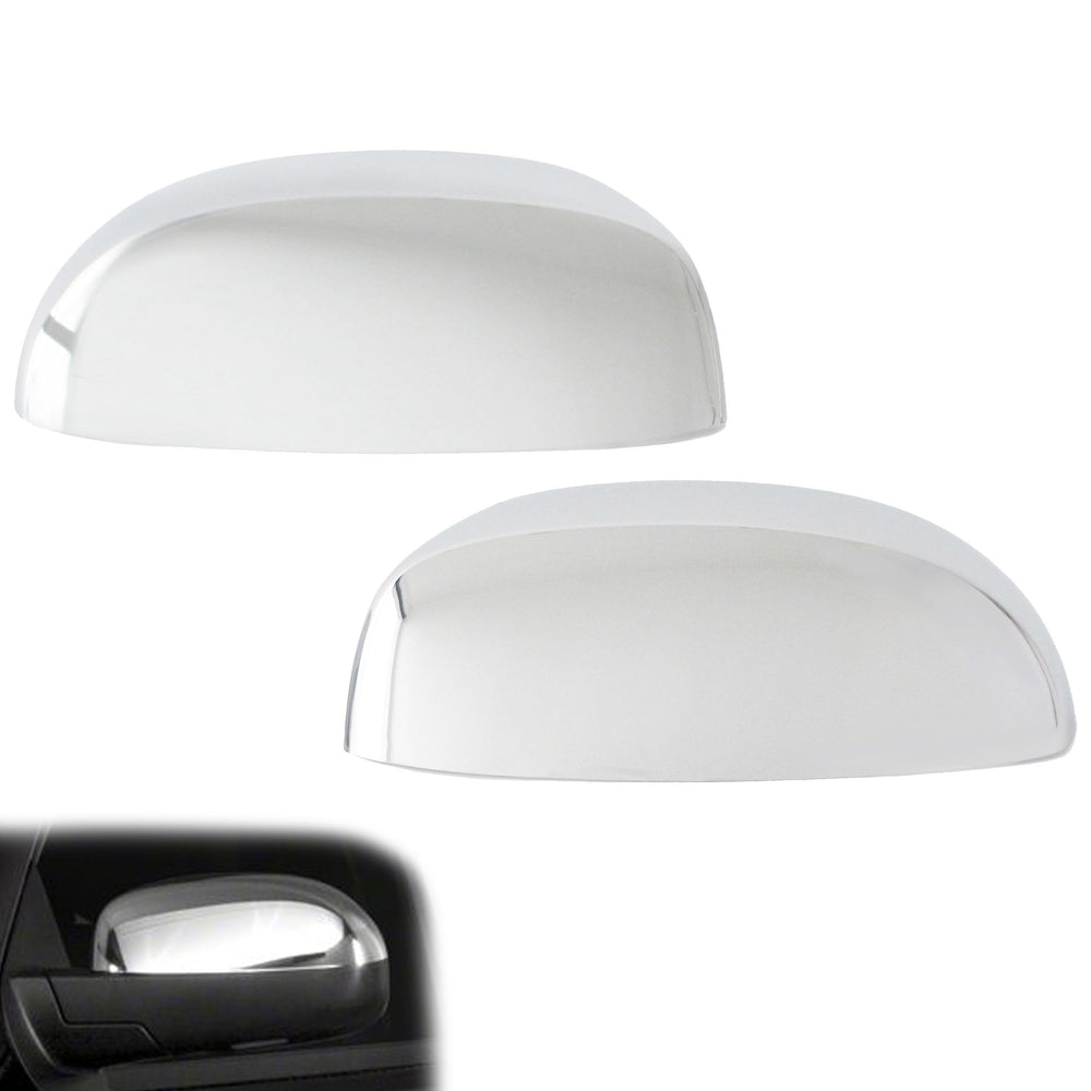 AUCERAMIC front view chrome mirror covers showing clean OE look and restore benefit