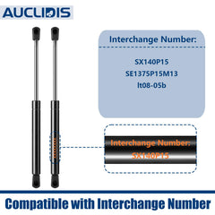 AUCLIDIS gas strut compressed 8.39 inch ball-to-ball illustrating correct replacement dimensions