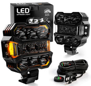 AUDEXEN front view pod light showing compact housing and bright beam for improved visibility