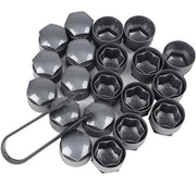 Generic Audi lug nut covers front packaging showing kit and tool for protection
