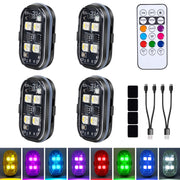 Aukmak front view of product pack, shows included lights and benefits of easy setup