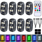 Aukmak front view of eight strobe lights showing compact kit and visibility