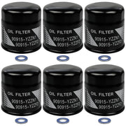 AULDAY front view of six-pack oil filters showing compact packaged set and easy storage benefit